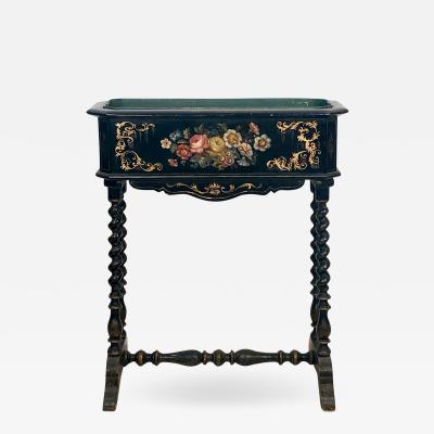 19th Century Lacquer and Painted Planter Circa 1890