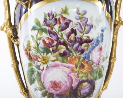 19th Century Large Old Paris Porcelain Vases a Pair