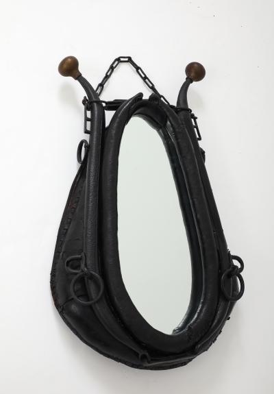 19th Century Leather Horse Collar Mirror