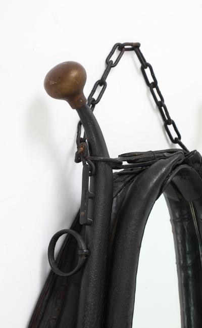 19th Century Leather Horse Collar Mirror