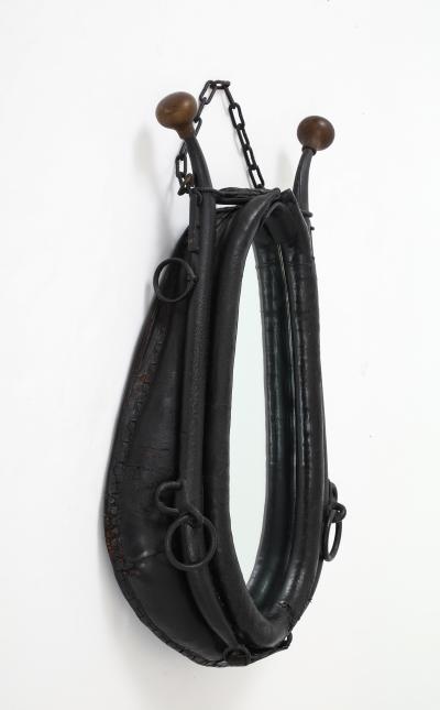 19th Century Leather Horse Collar Mirror