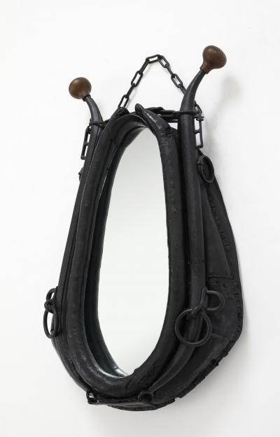 19th Century Leather Horse Collar Mirror