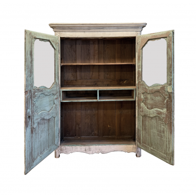 19th Century Limewash French Provincial Louis XV Style Armoire