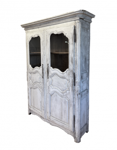 19th Century Limewash French Provincial Louis XV Style Armoire