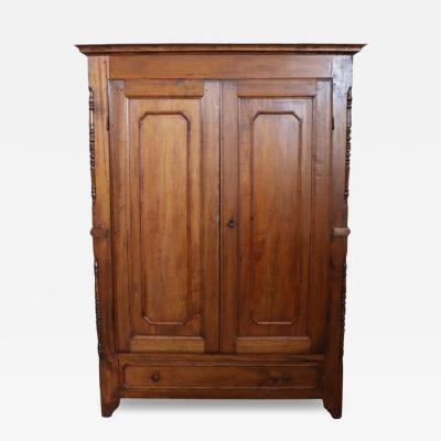 19th Century Louis Philippe Solid Poplar Wood Antique Wardrobe