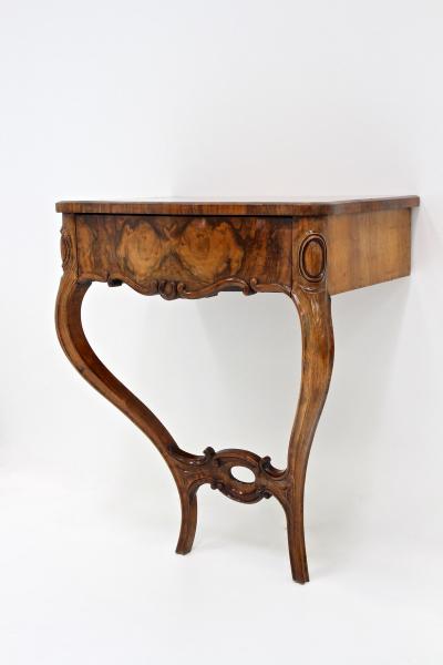 19th Century Louis Philippe Wall Console Table With Drawer Austria ca 1860