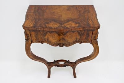 19th Century Louis Philippe Wall Console Table With Drawer Austria ca 1860