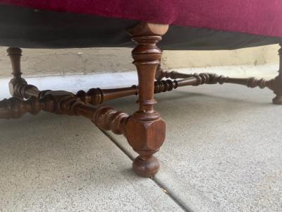 19th Century Louis XIV Style Walnut Carved Bench