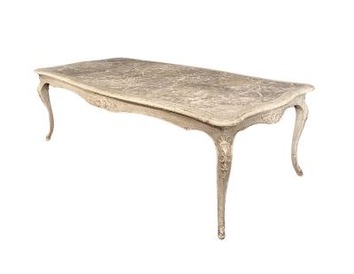 19th Century Louis XV Painted Dining Table with faux marble top