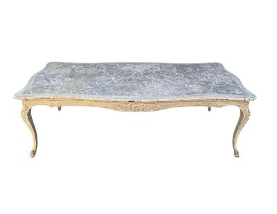 19th Century Louis XV Painted Dining Table with faux marble top