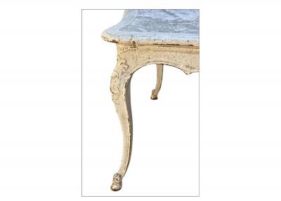 19th Century Louis XV Painted Dining Table with faux marble top