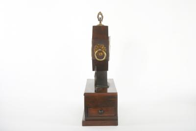 19th Century Mahogany Brass Inlay Desk Clock