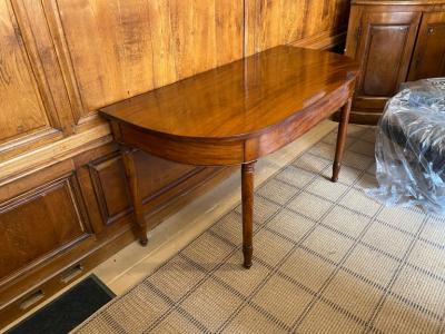19th Century Mahogany Dining Table with Leaves with Brass Clips