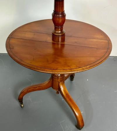 19th Century Mahogany Inlaid Three Tier Dumbwaiter Dessert Stand