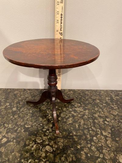 19th Century Mahogany Tilt Top Tripod Table Mini Salesman or Example Sample