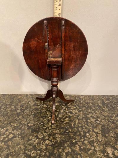 19th Century Mahogany Tilt Top Tripod Table Mini Salesman or Example Sample