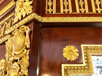 19th Century Mahogany Vitrine Armiore Cabinet by Guillaume Grohe