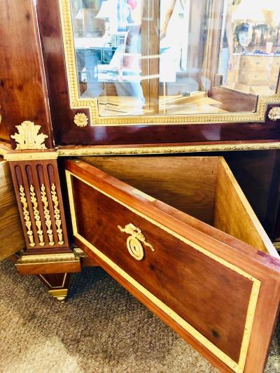 19th Century Mahogany Vitrine Armiore Cabinet by Guillaume Grohe