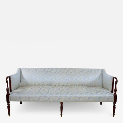 19th Century Mahogany Wood Federal Sheraton Style Sofa