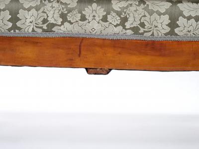 19th Century Mahogany Wood Frame Inlay Marquetry Top Settee Sofa