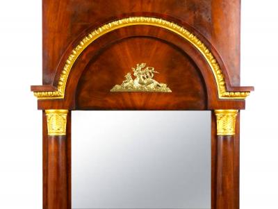 19th Century Mahogany Wood Framed Bronze Mounted Pier Mirror