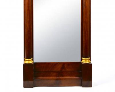 19th Century Mahogany Wood Framed Bronze Mounted Pier Mirror