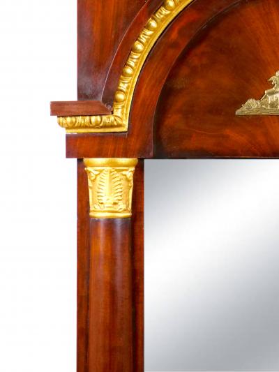 19th Century Mahogany Wood Framed Bronze Mounted Pier Mirror