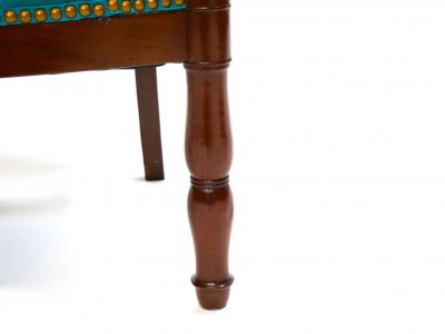 19th Century Mahogany Wood Framed Upholstered Armchair Set