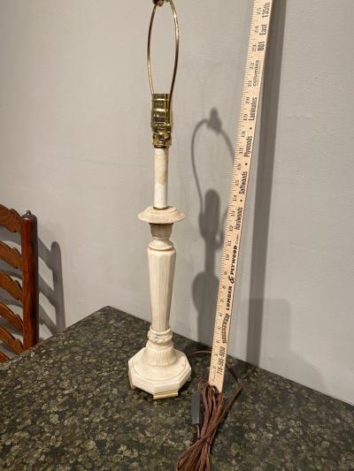 19th Century Marble Candlestick as Lamp with Bronze Base