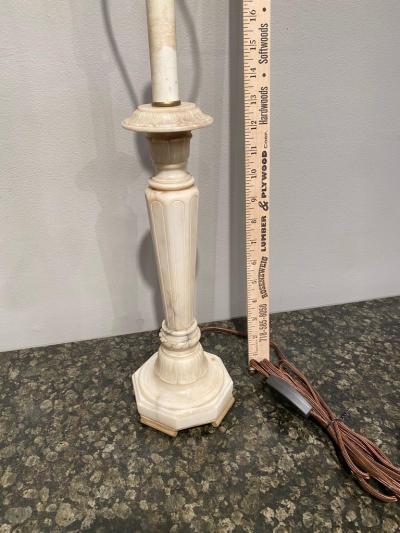 19th Century Marble Candlestick as Lamp with Bronze Base
