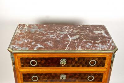 19th Century Marquetry Chest Of Drawers Transitional Style France ca 1870