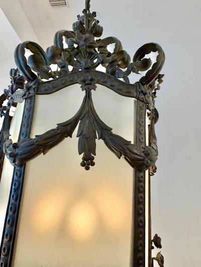 19th Century Napoleon III Iron and Tole Metal Lantern