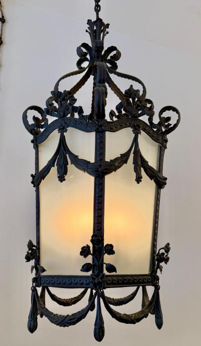 19th Century Napoleon III Iron and Tole Metal Lantern