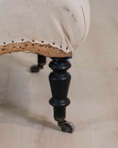 19th Century Napoleon III Scroll Back Slipper Chair Ready to Upholster