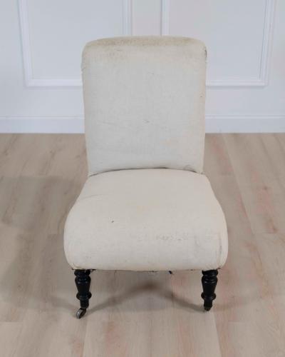 19th Century Napoleon III Scroll Back Slipper Chair Ready to Upholster