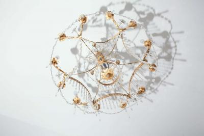 19th Century Neoclassical Baltic Crystal and Gilt Bronze Chandelier