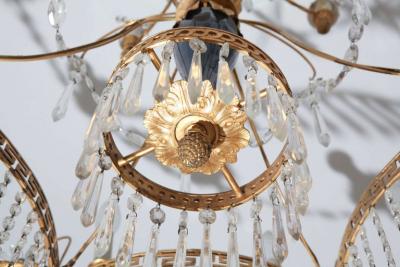 19th Century Neoclassical Baltic Crystal and Gilt Bronze Chandelier