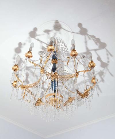 19th Century Neoclassical Baltic Crystal and Gilt Bronze Chandelier