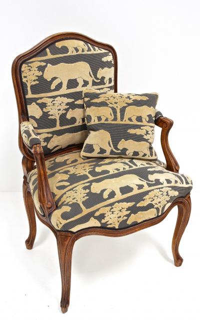 19th Century Nutwood Armchair With Cushion Handcarved AT ca 1880