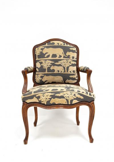 19th Century Nutwood Armchair With Cushion Handcarved AT ca 1880