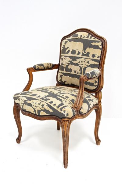 19th Century Nutwood Armchair With Cushion Handcarved AT ca 1880