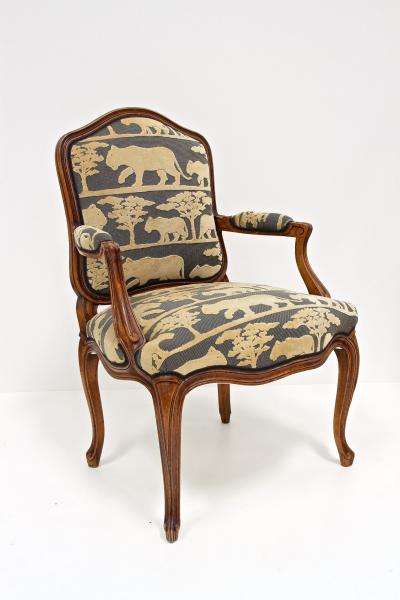 19th Century Nutwood Armchair With Cushion Handcarved AT ca 1880