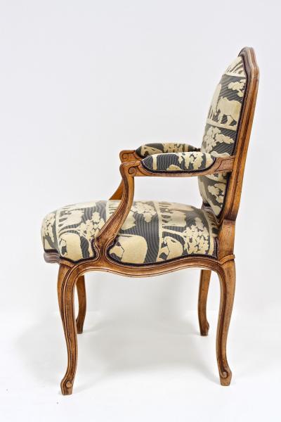 19th Century Nutwood Armchair With Cushion Handcarved AT ca 1880