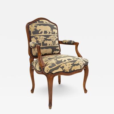 19th Century Nutwood Armchair With Cushion Handcarved AT ca 1880