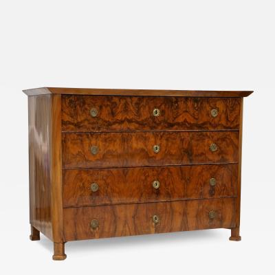 19th Century Nutwood Biedermeier Chest Of Drawers Austria ca 1830