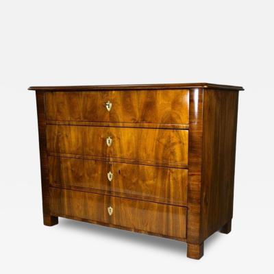 19th Century Nutwood Biedermeier Chest of Drawers Commode Austria ca 1840