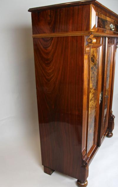19th Century Nutwood Half Cabinet Nutwood Burl Austria circa 1880