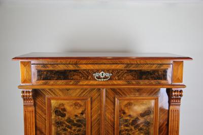 19th Century Nutwood Half Cabinet Nutwood Burl Austria circa 1880