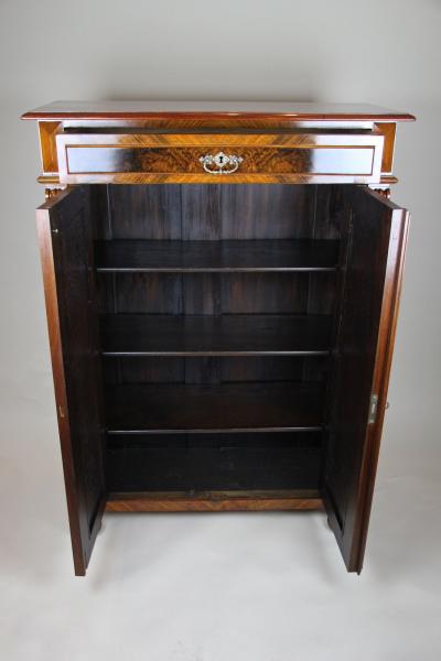 19th Century Nutwood Half Cabinet Nutwood Burl Austria circa 1880