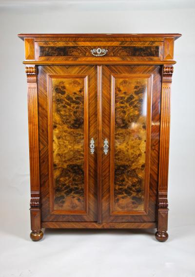 19th Century Nutwood Half Cabinet Nutwood Burl Austria circa 1880
